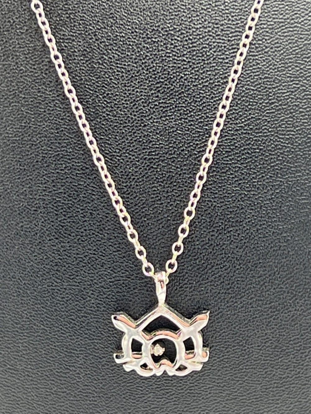 Handcraft Cat Cutout Pendant Sterling Silver Diamond Chain